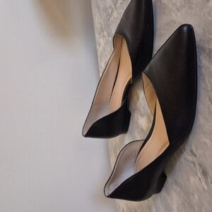 Marc Fisher Sunny Pointed Toe d'Orsay Flats Black, Size 8.5, Feminine Classic